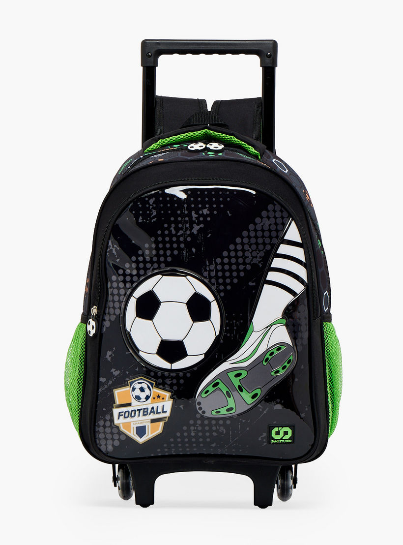 SAMI STUDIO Football 5-Piece School Trolley Bag Set for Boys 5-8 Years with Lunch Bag - 16 inches-school-bagsandbackpacks-trolleybags-image-4