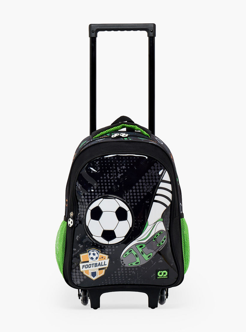 SAMI STUDIO Football 5-Piece School Trolley Bag Set for Boys 5-8 Years with Lunch Bag - 16 inches-school-bagsandbackpacks-trolleybags-image-5