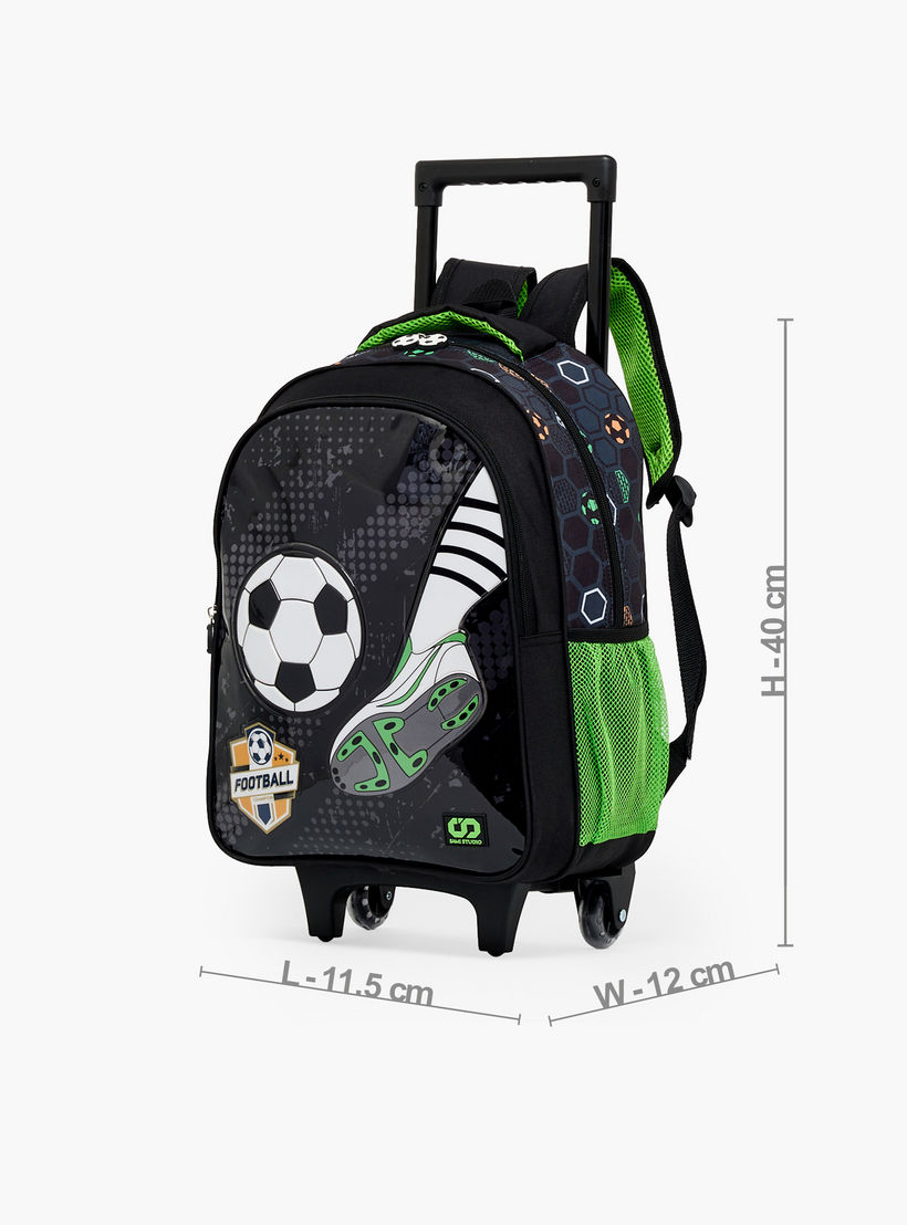 SAMI STUDIO Football 5-Piece School Trolley Bag Set for Boys 5-8 Years with Lunch Bag - 16 inches-school-bagsandbackpacks-trolleybags-image-9