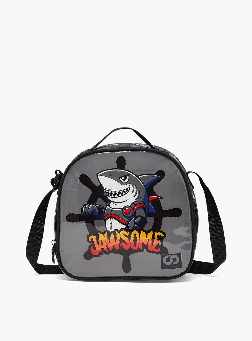 SAMI STUDIO Shark Print 5-Piece School Trolley Bag Set for Boys 5-8 Years with Lunch Box - 16 inches-school-bagsandbackpacks-trolleybags-image-14
