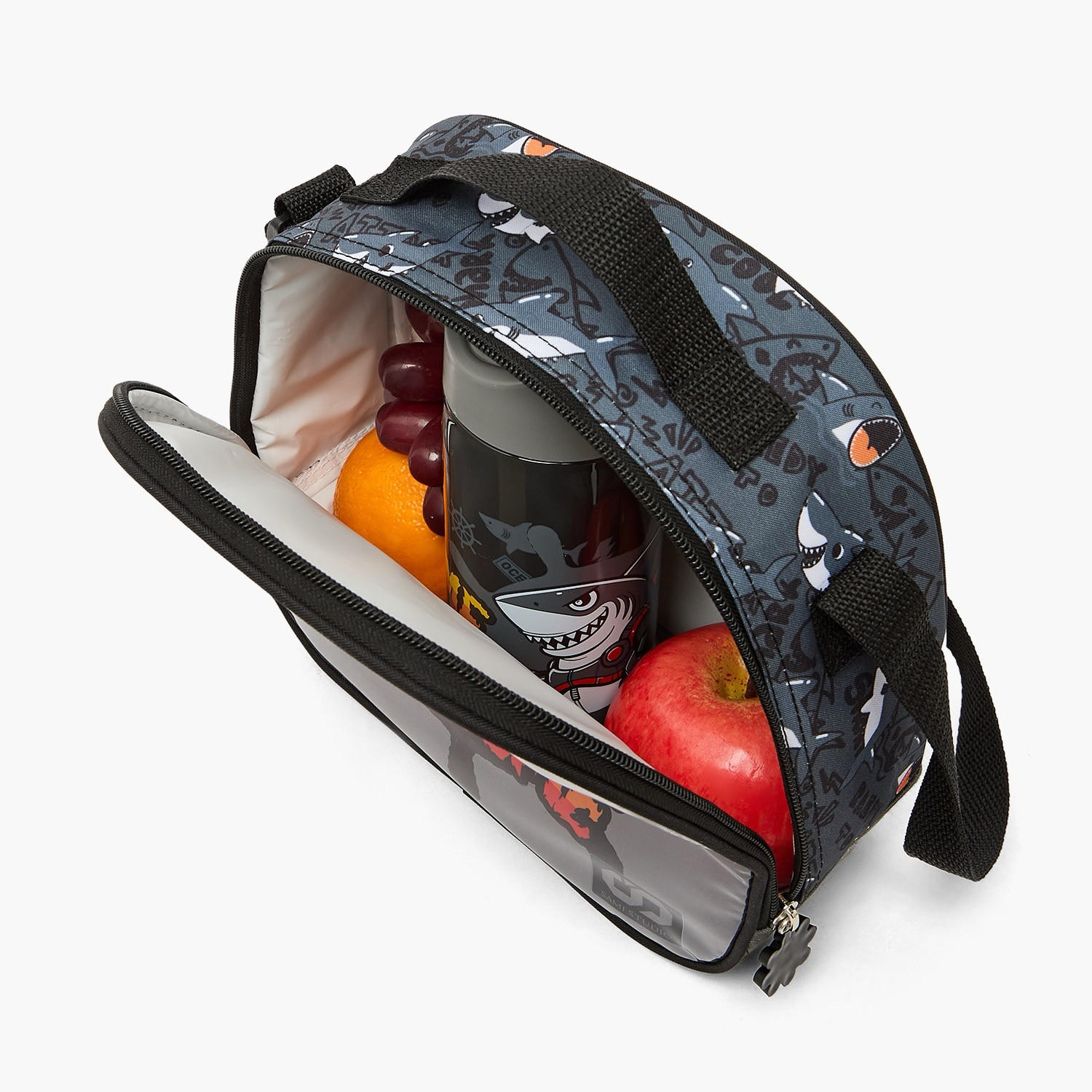 SAMI STUDIO Shark Print 5-Piece School Trolley Bag Set for Boys 5-8 Years with Lunch Box - 16 inches-school-bagsandbackpacks-trolleybags-image-16