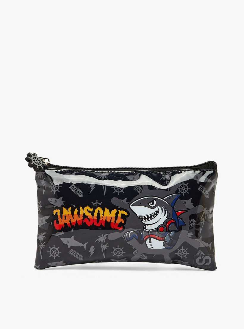 SAMI STUDIO Shark Print 5-Piece School Trolley Bag Set for Boys 5-8 Years with Lunch Box - 16 inches-school-bagsandbackpacks-trolleybags-image-17