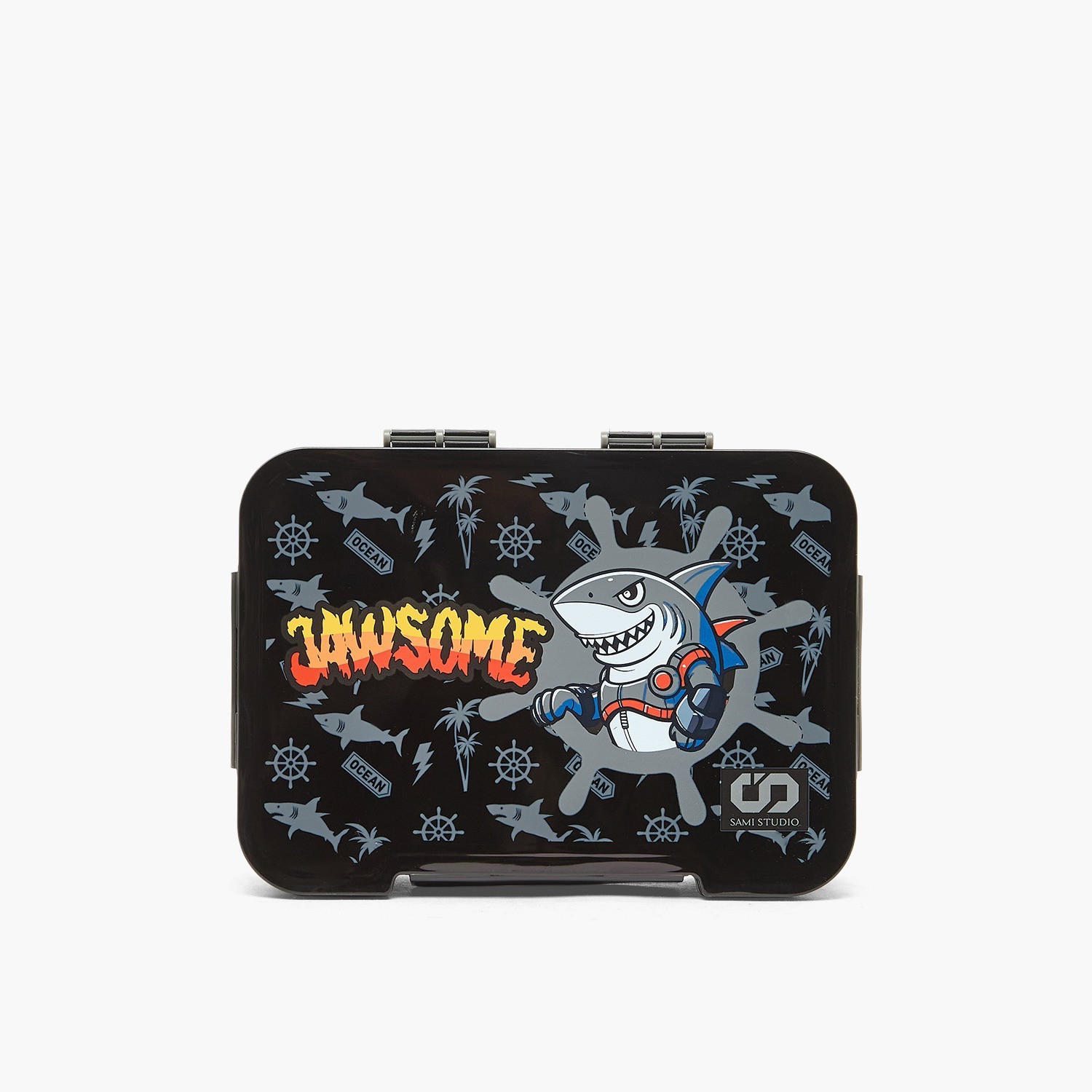 SAMI STUDIO Shark Print 5-Piece School Trolley Bag Set for Boys 5-8 Years with Lunch Box - 16 inches-school-bagsandbackpacks-trolleybags-image-18