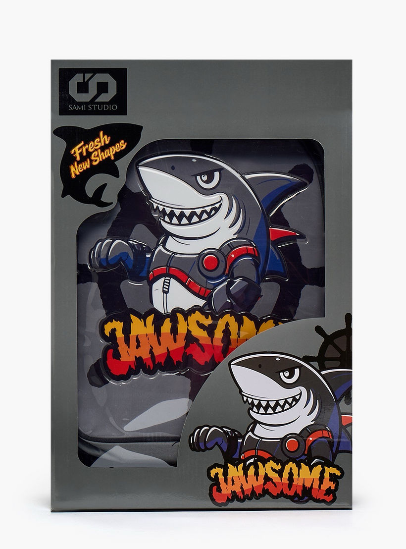 SAMI STUDIO Shark Print 5-Piece School Trolley Bag Set for Boys 5-8 Years with Lunch Box - 16 inches-school-bagsandbackpacks-trolleybags-image-22