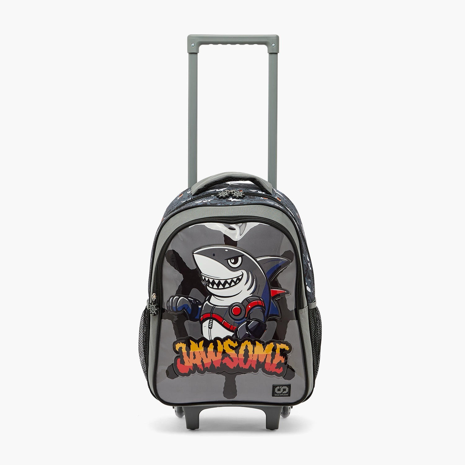 SAMI STUDIO Shark Print 5-Piece School Trolley Bag Set for Boys 5-8 Years with Lunch Box - 16 inches-school-bagsandbackpacks-trolleybags-image-5
