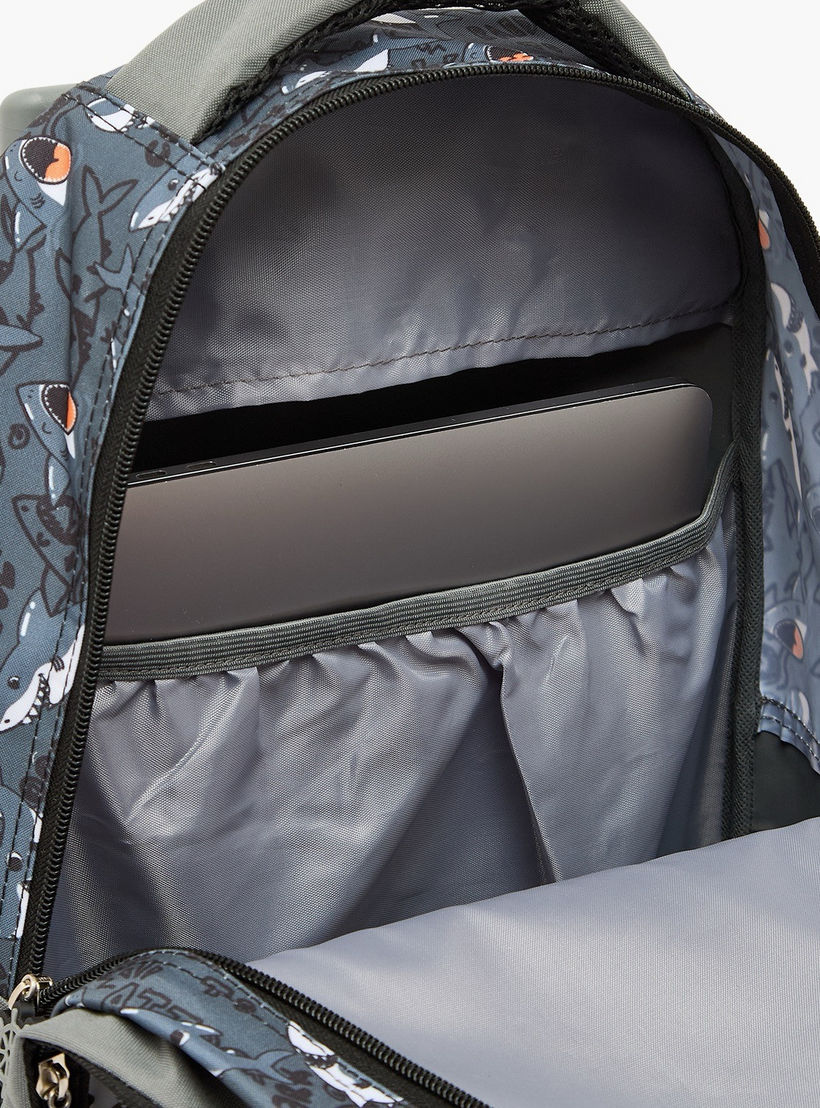 SAMI STUDIO Shark Print 5-Piece School Trolley Bag Set for Boys 5-8 Years with Lunch Box - 16 inches-school-bagsandbackpacks-trolleybags-image-8