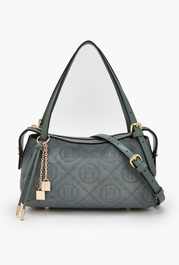شنطة كتف بارزة الملمس مونوجرام وزينة دلايّة من إيل-women-bagsandwallets-handbags-image-1