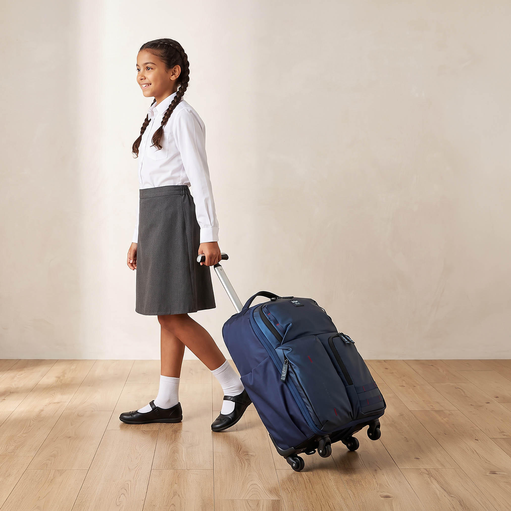 Lee Cooper Solid Trolley Bag for Kids 13 Years+ with Retractable Handle-school-bagsandbackpacks-trolleybags-image-2