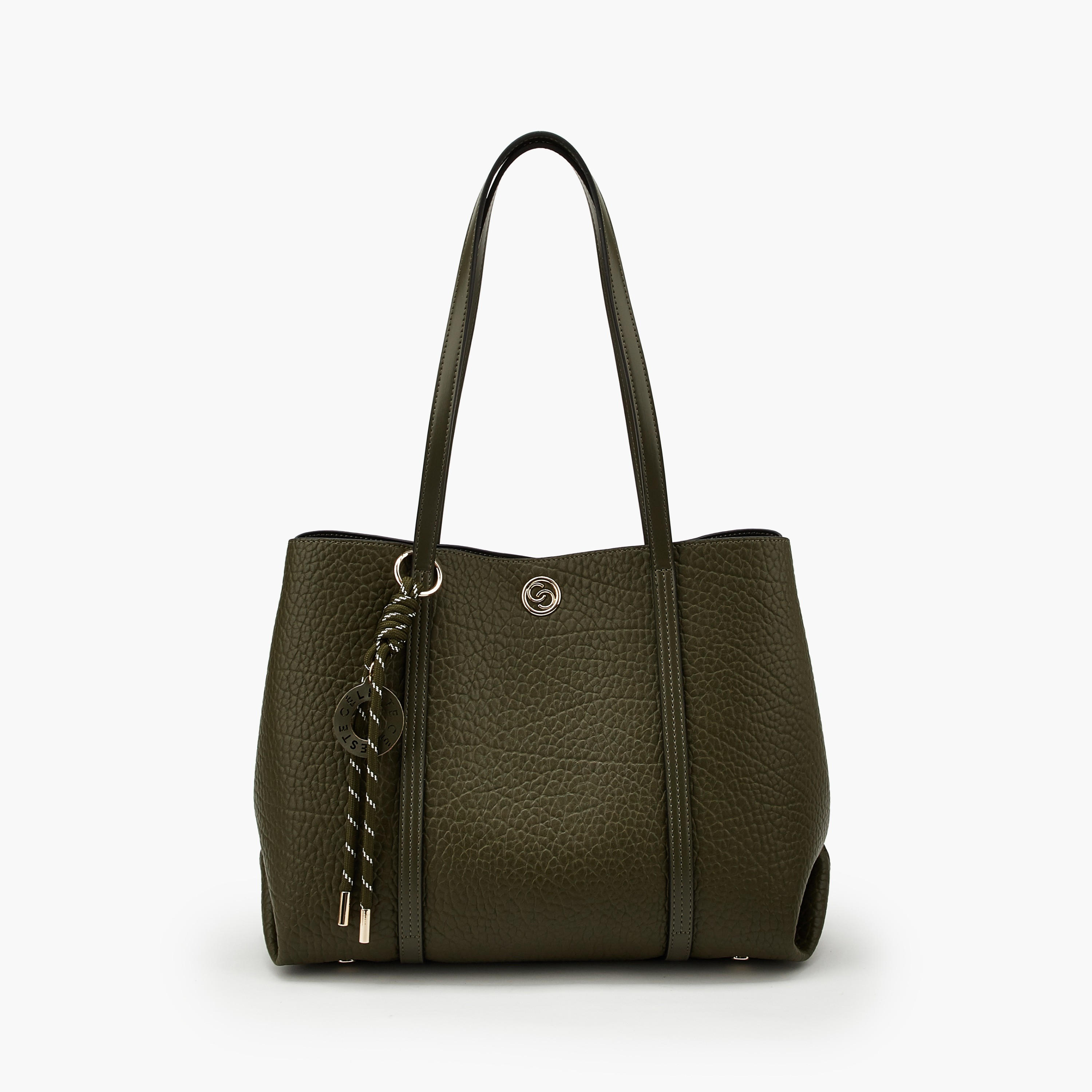 Celeste Textured Tote Bag with Pouch-women-bagsandwallets-handbags-image-3