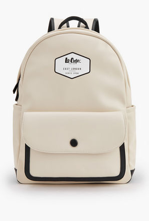 Lee Cooper Logo Print Backpack with Adjustable Shoulder Straps-women-bagsandwallets-backpacks-image-1