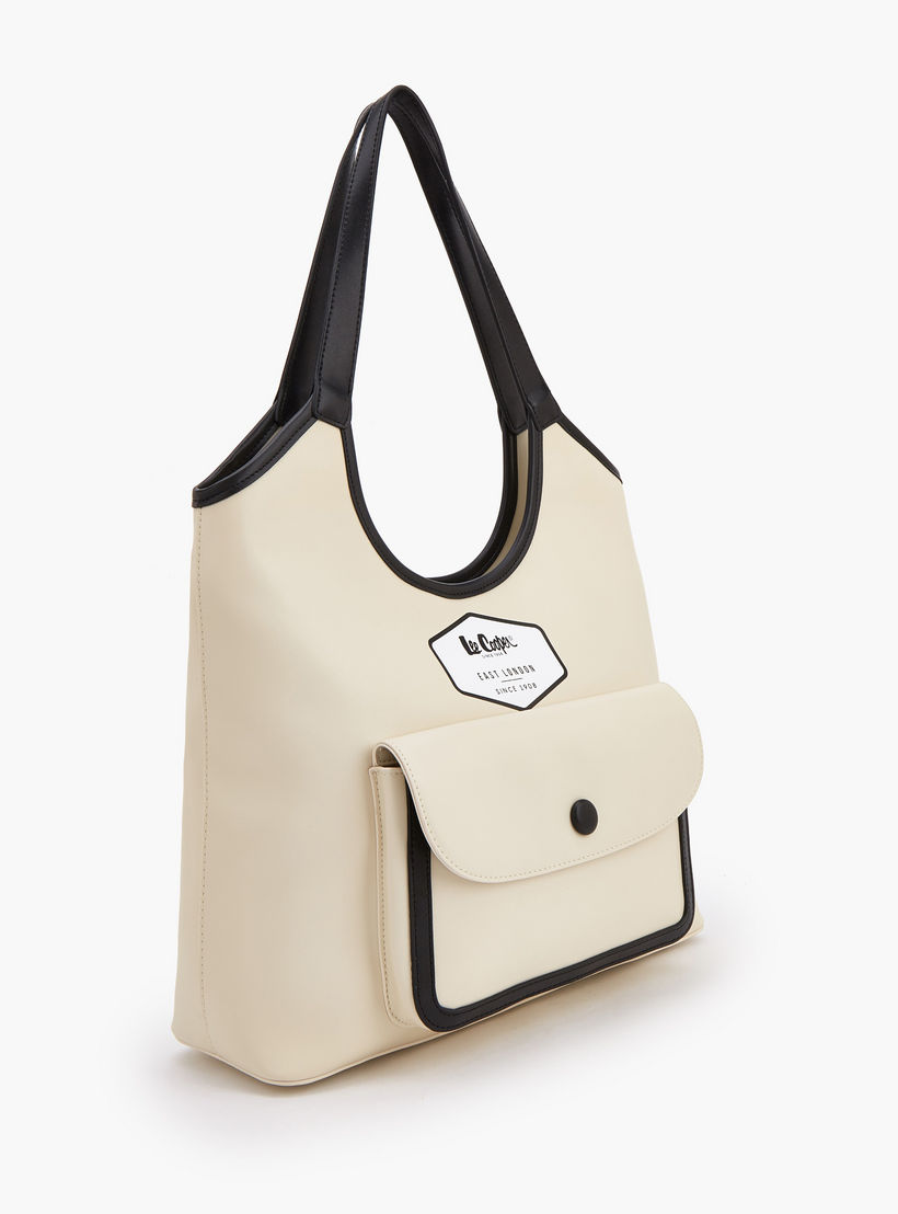 Lee Cooper Contrast Trim Shoulder Bag with Flap Pocket-women-bagsandwallets-handbags-image-2