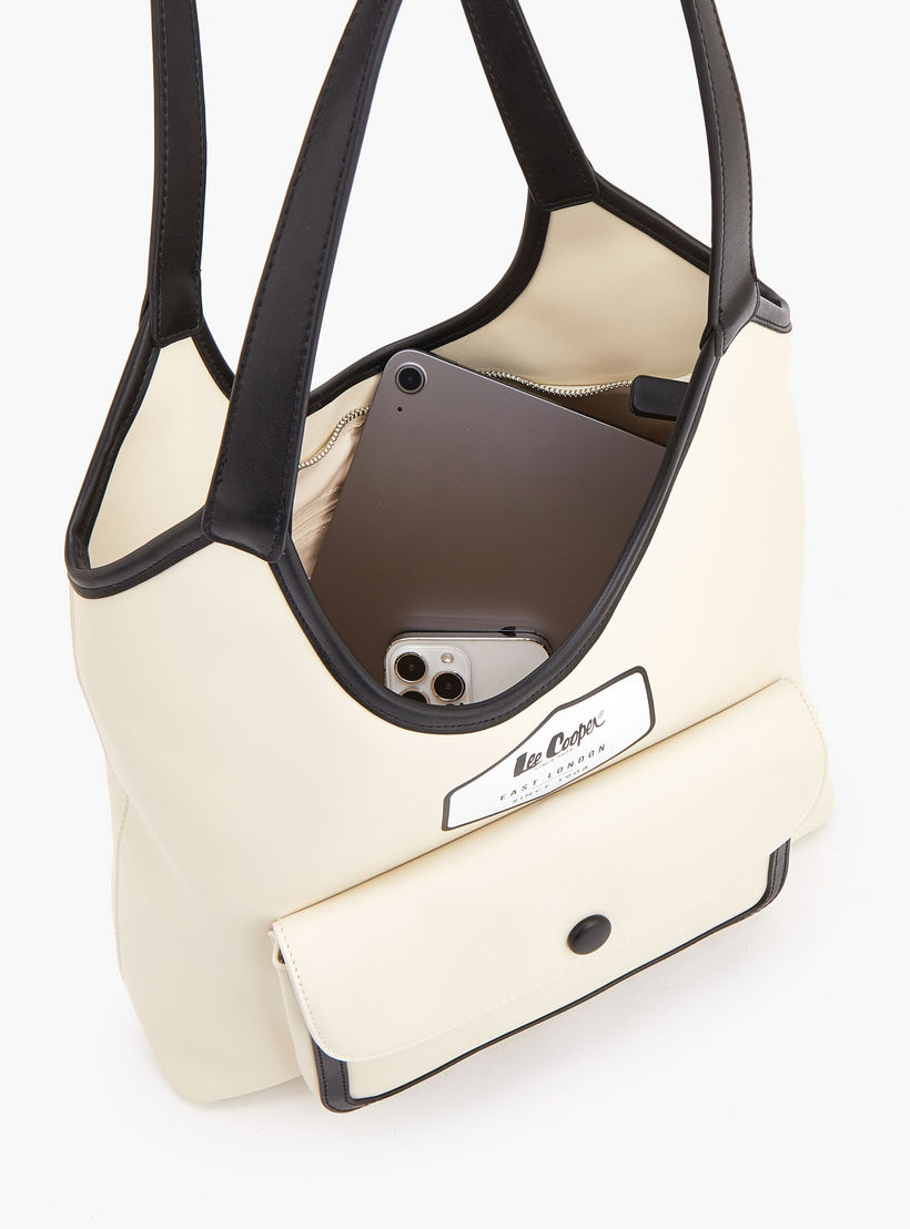 Lee Cooper Contrast Trim Shoulder Bag with Flap Pocket-women-bagsandwallets-handbags-image-7