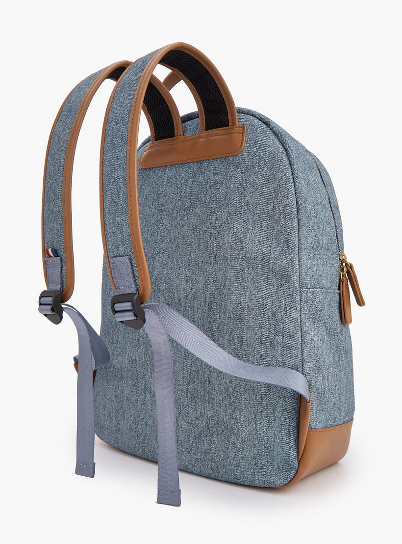 Lee Cooper Logo Print Backpack with Adjustable Shoulder Straps-women-bagsandwallets-backpacks-image-7