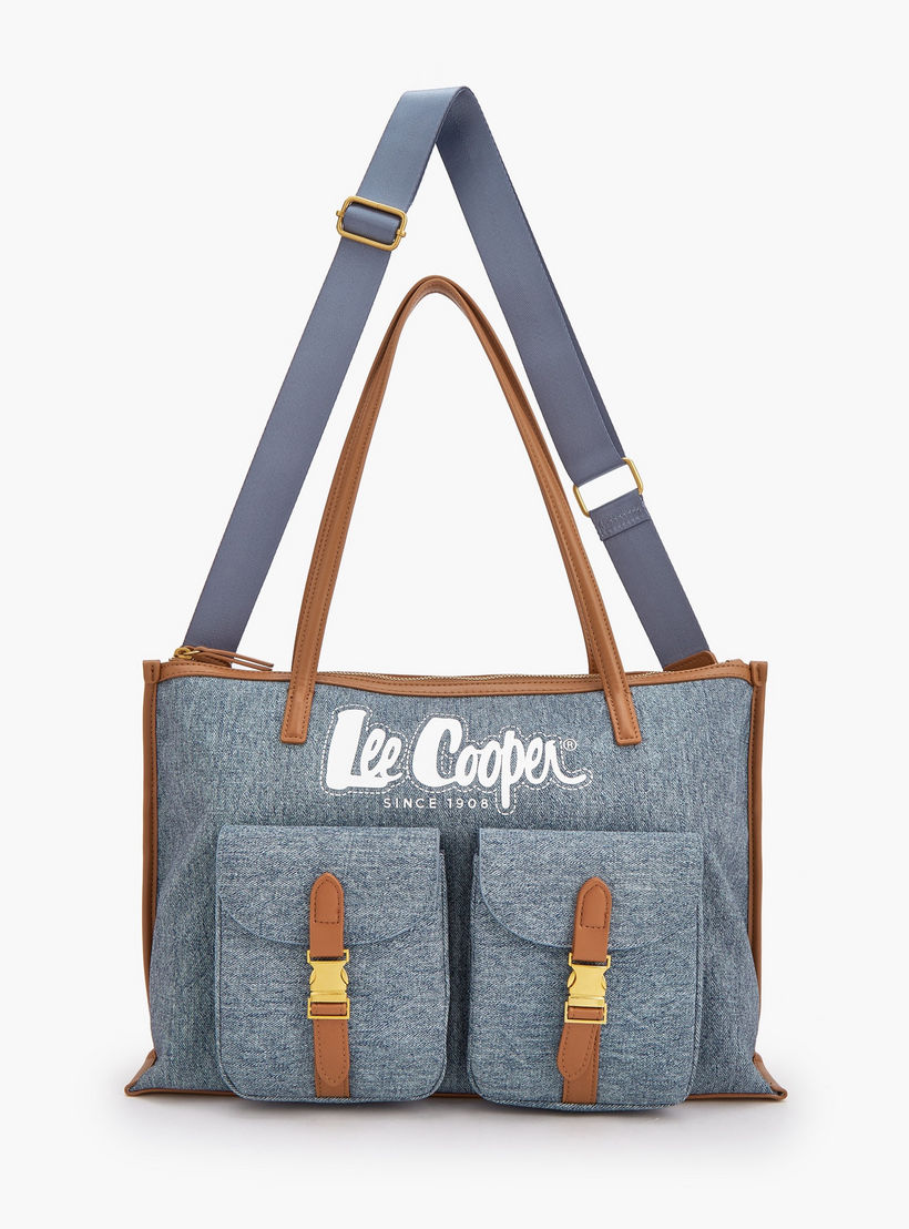 شنطة توت دينم بجيوب بإبزيم إغلاق من لي كوبر-women-bagsandwallets-handbags-image-2