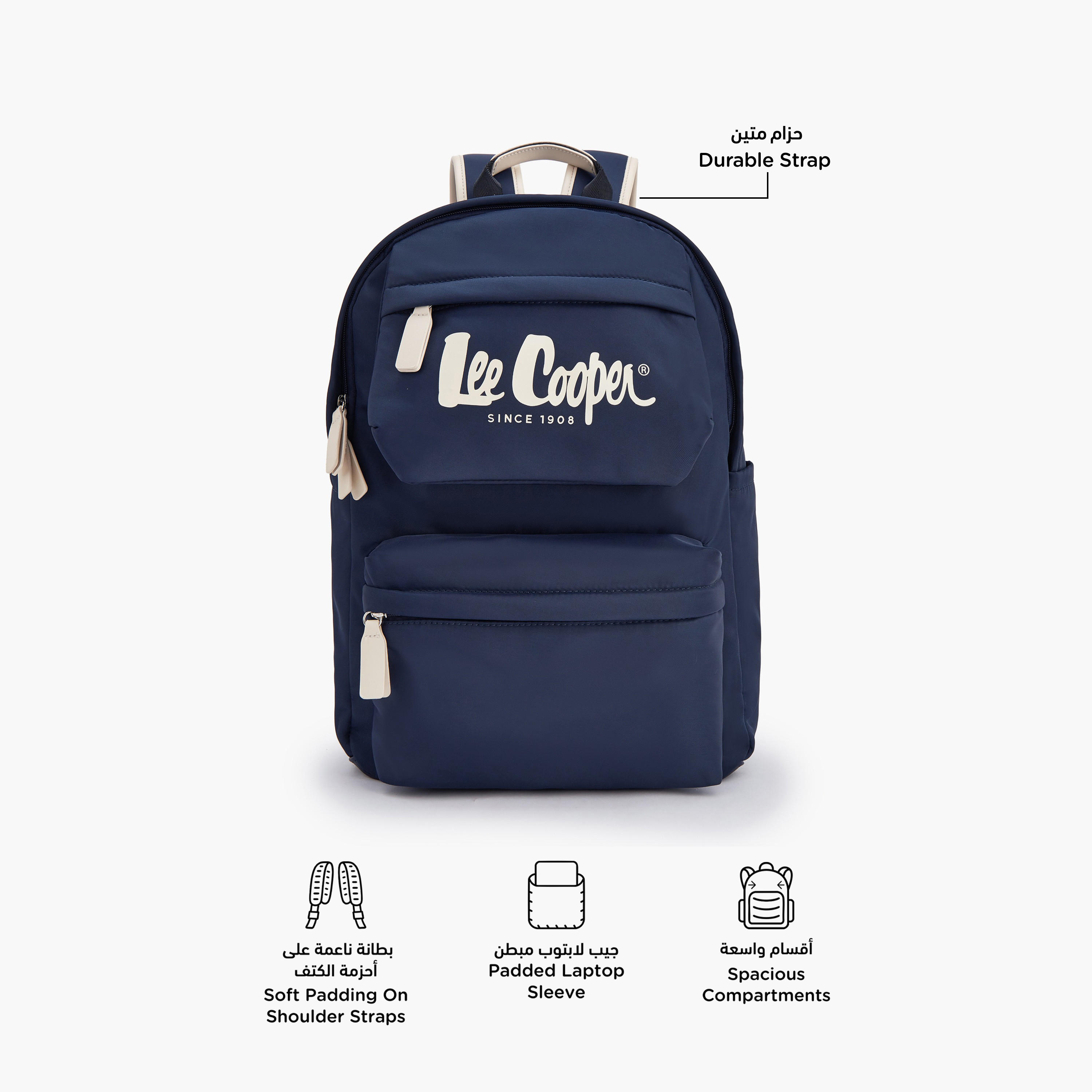 شنطة ظهر بطبعة الشعار مع أحزمة كتف قابلة للتعديل من لي كوبر-school-bagsandbackpacks-backpacks-image-2