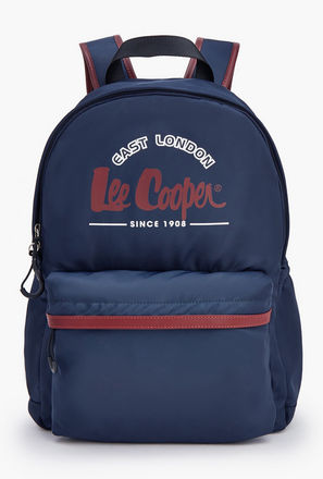 Lee Cooper Logo Print Backpack with Front Pocket-women-bagsandwallets-backpacks-image-1
