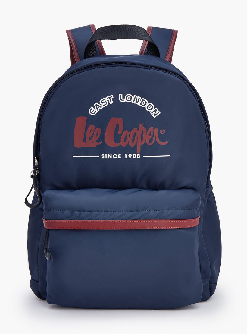 Lee Cooper Logo Print Backpack with Front Pocket-school-bagsandbackpacks-backpacks-image-1