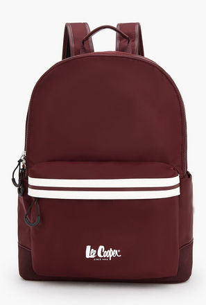 Lee Cooper Logo Print Backpack with Adjustable Shoulder Straps-school-image-1