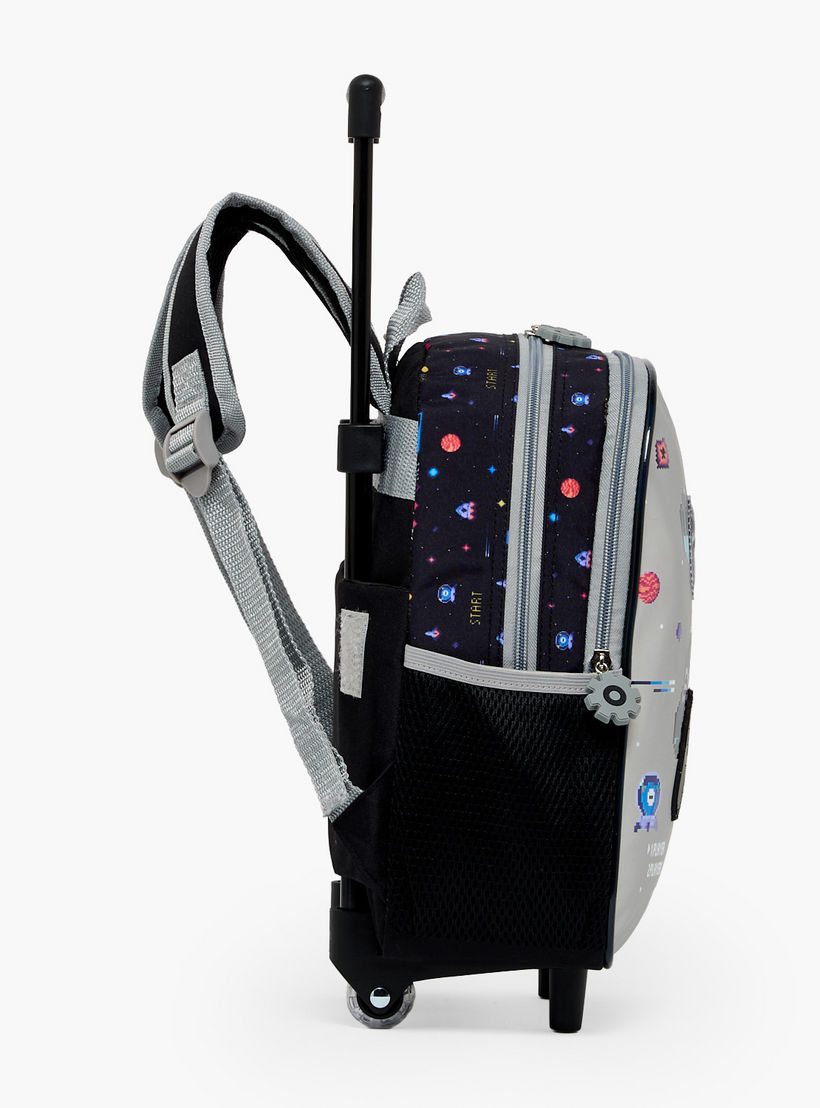 SAMI STUDIO Robot Print 3-Piece School Trolley Bag Set for Boys 2-5 Years with Lunch Bag - 12 inches-school-bagsandbackpacks-trolleybags-image-10
