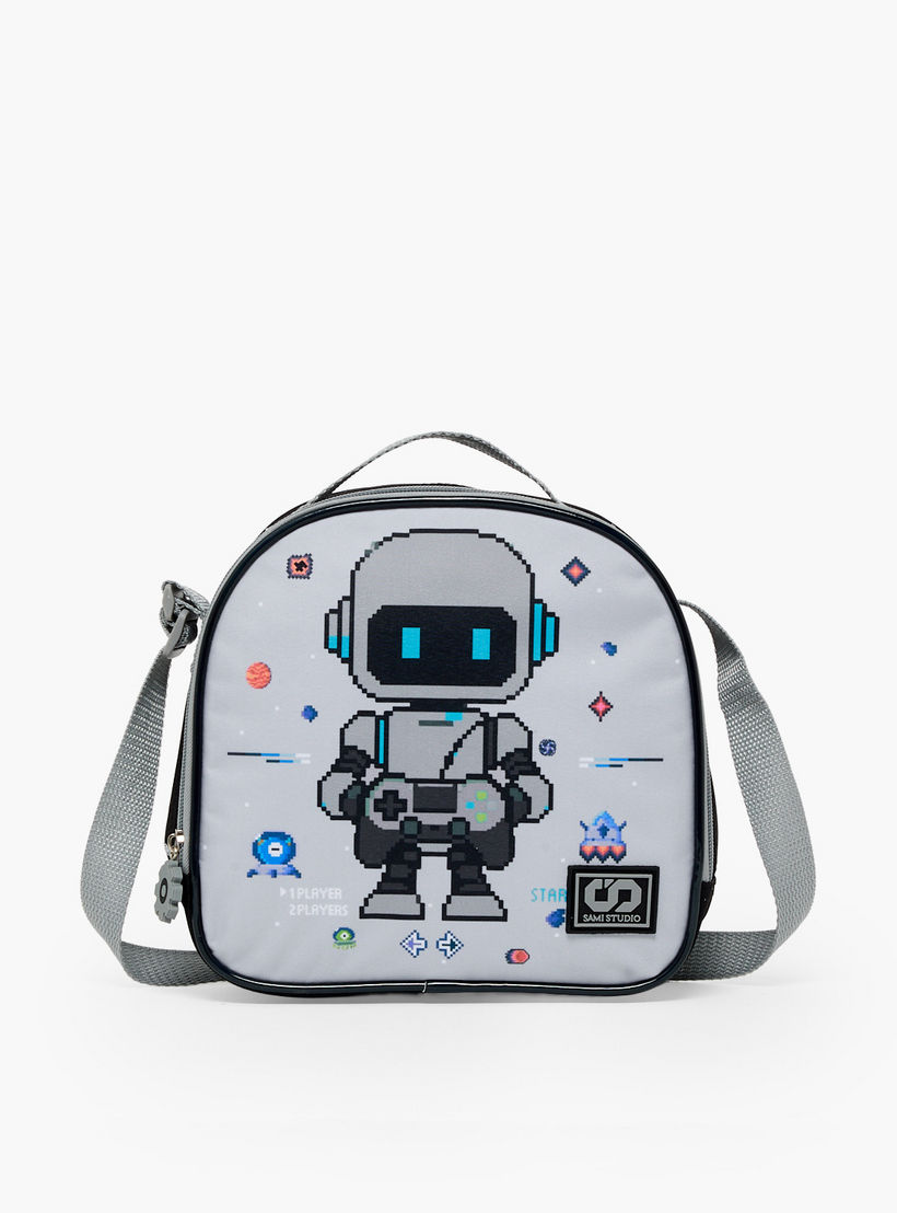 SAMI STUDIO Robot Print 3-Piece School Trolley Bag Set for Boys 2-5 Years with Lunch Bag - 12 inches-school-bagsandbackpacks-trolleybags-image-14