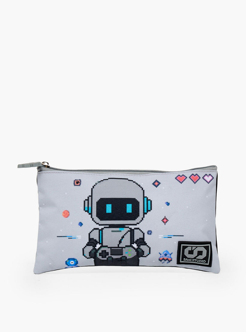 SAMI STUDIO Robot Print 3-Piece School Trolley Bag Set for Boys 2-5 Years with Lunch Bag - 12 inches-school-bagsandbackpacks-trolleybags-image-17