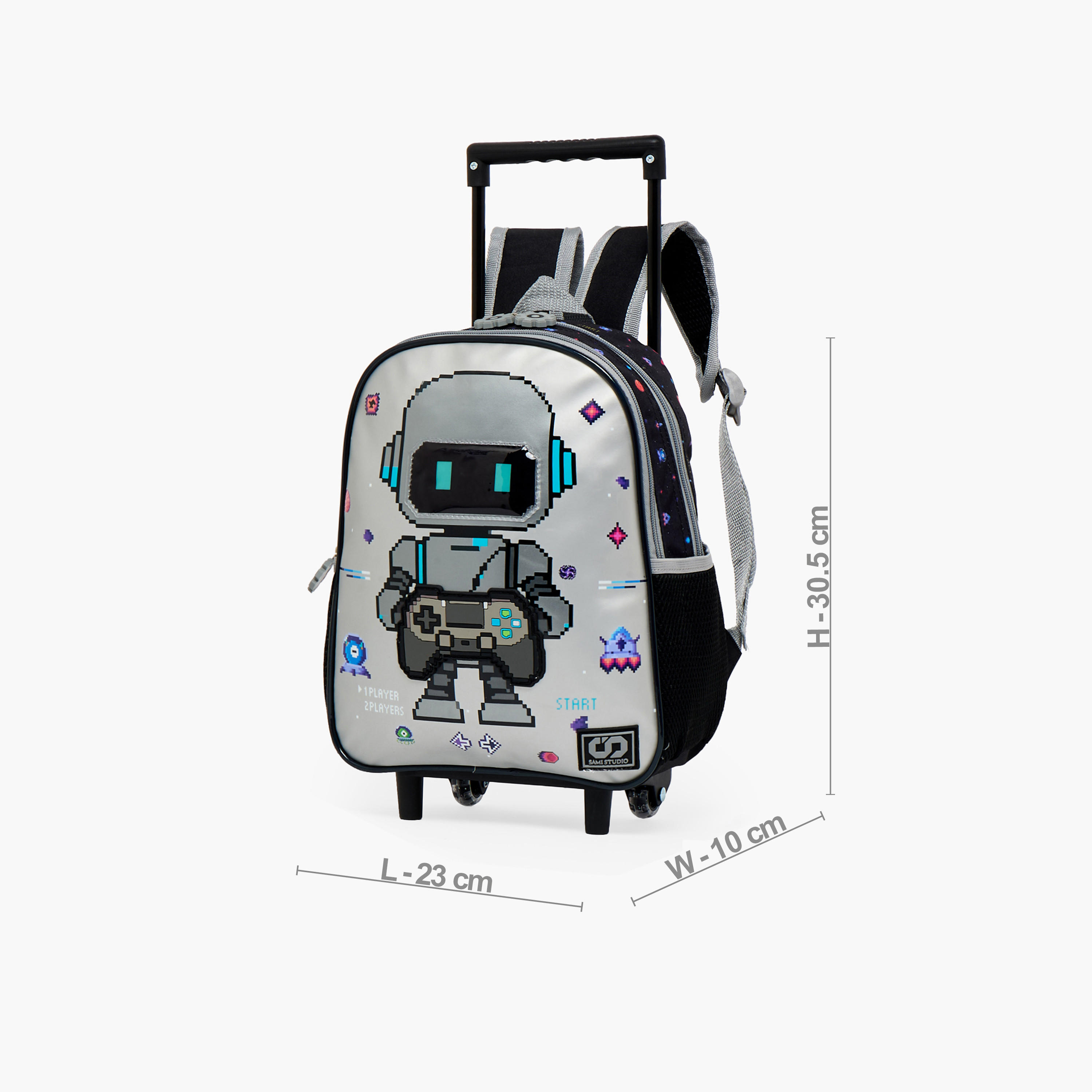 SAMI STUDIO Robot Print 3-Piece School Trolley Bag Set for Boys 2-5 Years with Lunch Bag - 12 inches-school-bagsandbackpacks-trolleybags-image-9