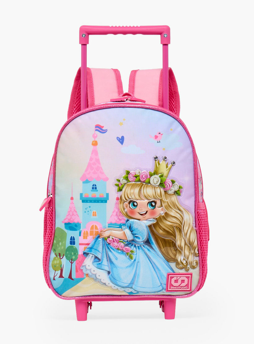 SAMI STUDIO Princess 3-Piece School Trolley Bag Set for Girl 2-5 Years with Lunch Bag - 12 inches-school-bagsandbackpacks-trolleybags-image-4
