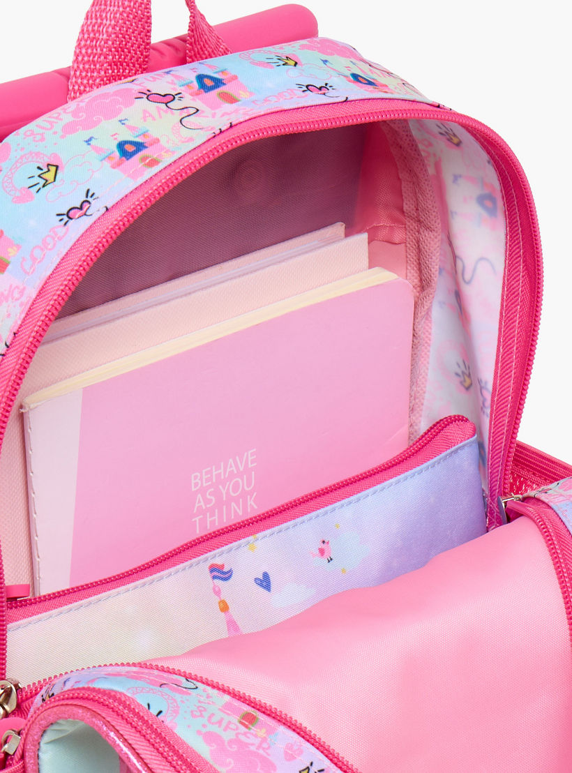 SAMI STUDIO Princess 3-Piece School Trolley Bag Set for Girl 2-5 Years with Lunch Bag - 12 inches-school-bagsandbackpacks-trolleybags-image-8