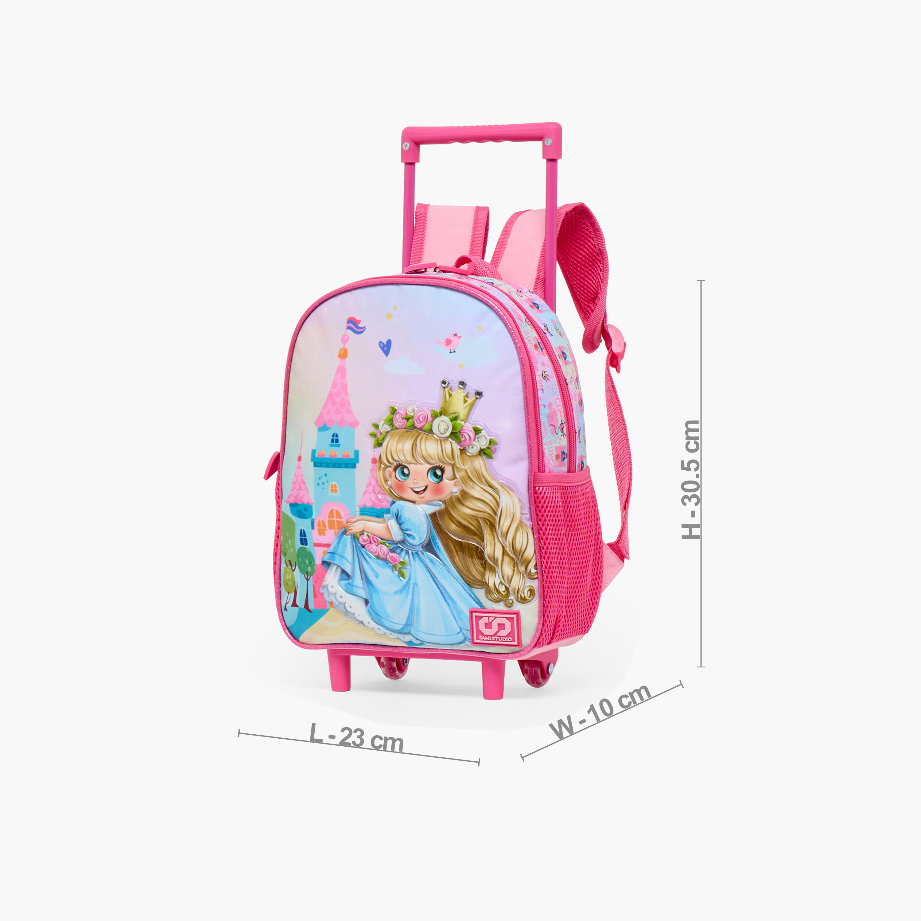 SAMI STUDIO Princess 3-Piece School Trolley Bag Set for Girl 2-5 Years with Lunch Bag - 12 inches-school-bagsandbackpacks-trolleybags-image-9