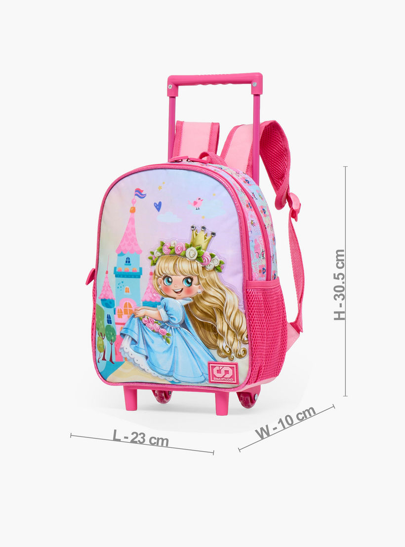 SAMI STUDIO Princess 3-Piece School Trolley Bag Set for Girl 2-5 Years with Lunch Bag - 12 inches-school-bagsandbackpacks-trolleybags-image-9