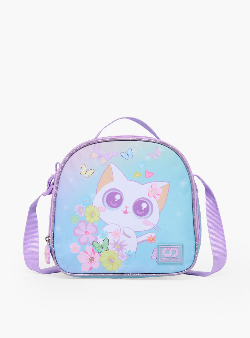 SAMI STUDIO Cat Print 3-Piece School Trolley Bag Set for Girls 2-5 Years with Lunch Bag - 12 inches-school-bagsandbackpacks-trolleybags-image-14