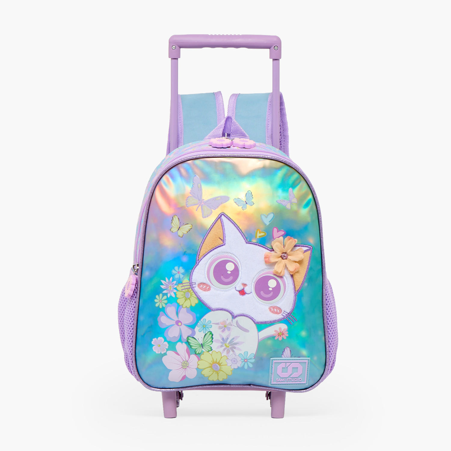 SAMI STUDIO Cat Print 3-Piece School Trolley Bag Set for Girls 2-5 Years with Lunch Bag - 12 inches-school-bagsandbackpacks-trolleybags-image-4