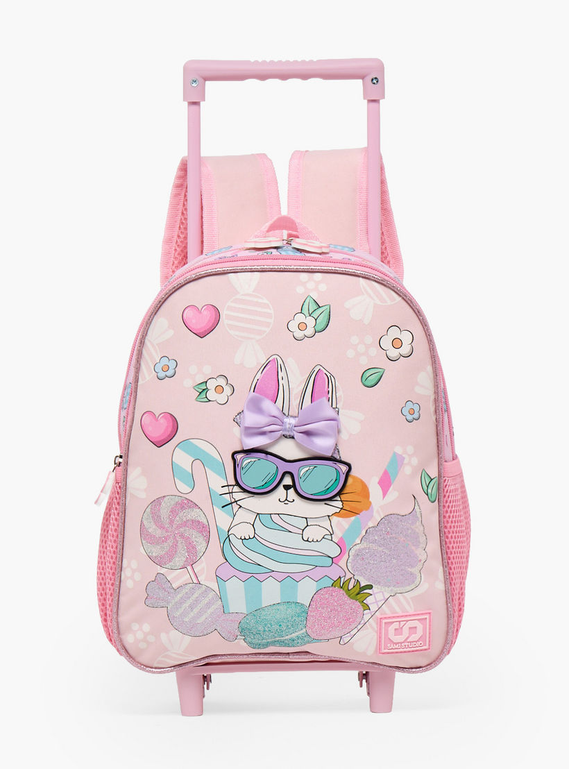 SAMI STUDIO Rabbit 3-Piece School Trolley Bag Set for Girls 2-5 Years with Lunch Bag - 12 inches-school-bagsandbackpacks-trolleybags-image-4