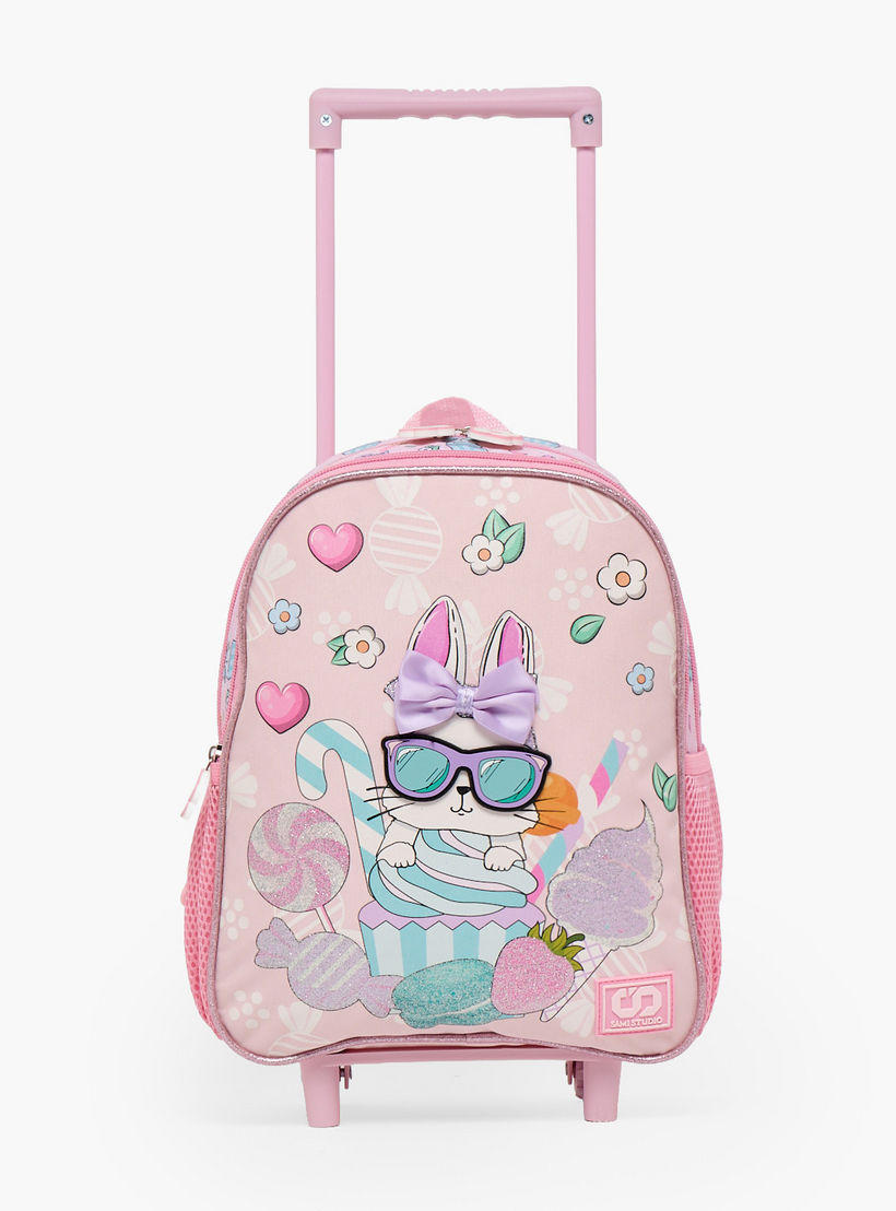 SAMI STUDIO Rabbit 3-Piece School Trolley Bag Set for Girls 2-5 Years with Lunch Bag - 12 inches-school-bagsandbackpacks-trolleybags-image-5
