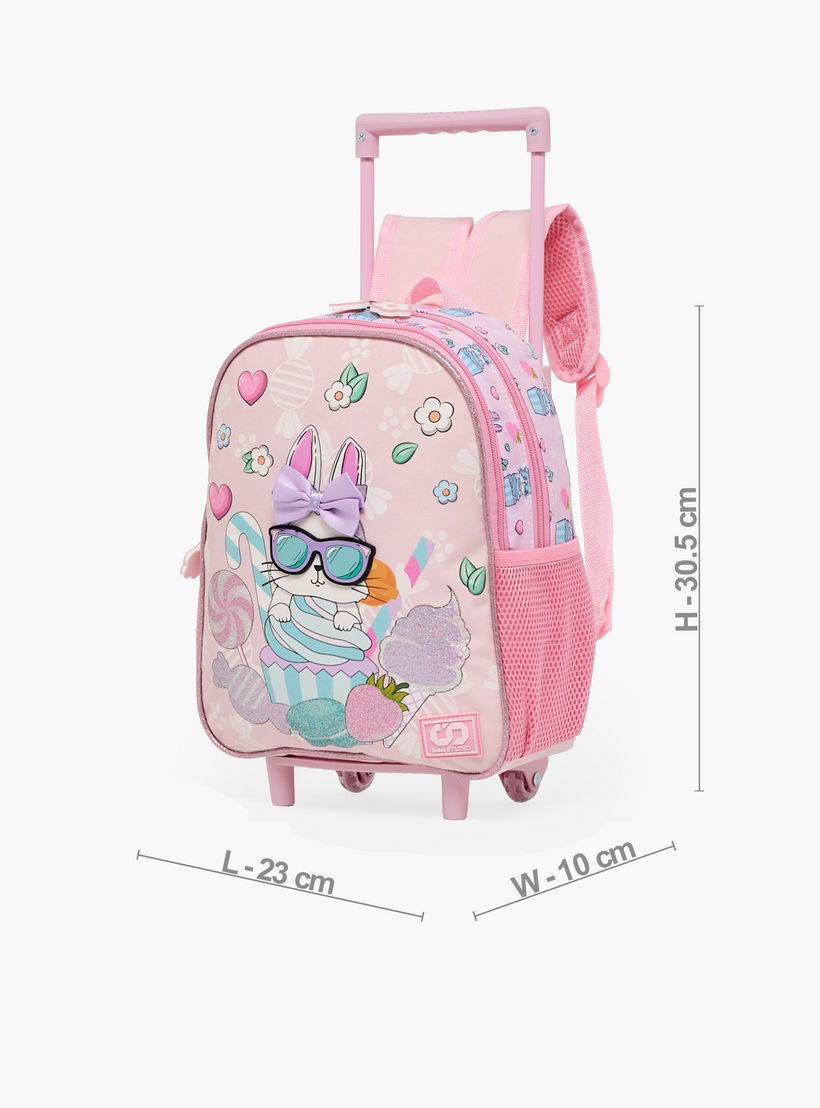 SAMI STUDIO Rabbit 3-Piece School Trolley Bag Set for Girls 2-5 Years with Lunch Bag - 12 inches-school-bagsandbackpacks-trolleybags-image-9