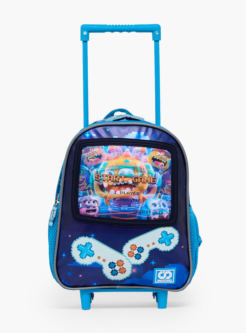 SAMI STUDIO Game Print 3-Piece School Trolley Bag Set for Boys 2-5 Years with Lunch Bag - 12 inches-school-bagsandbackpacks-trolleybags-image-5