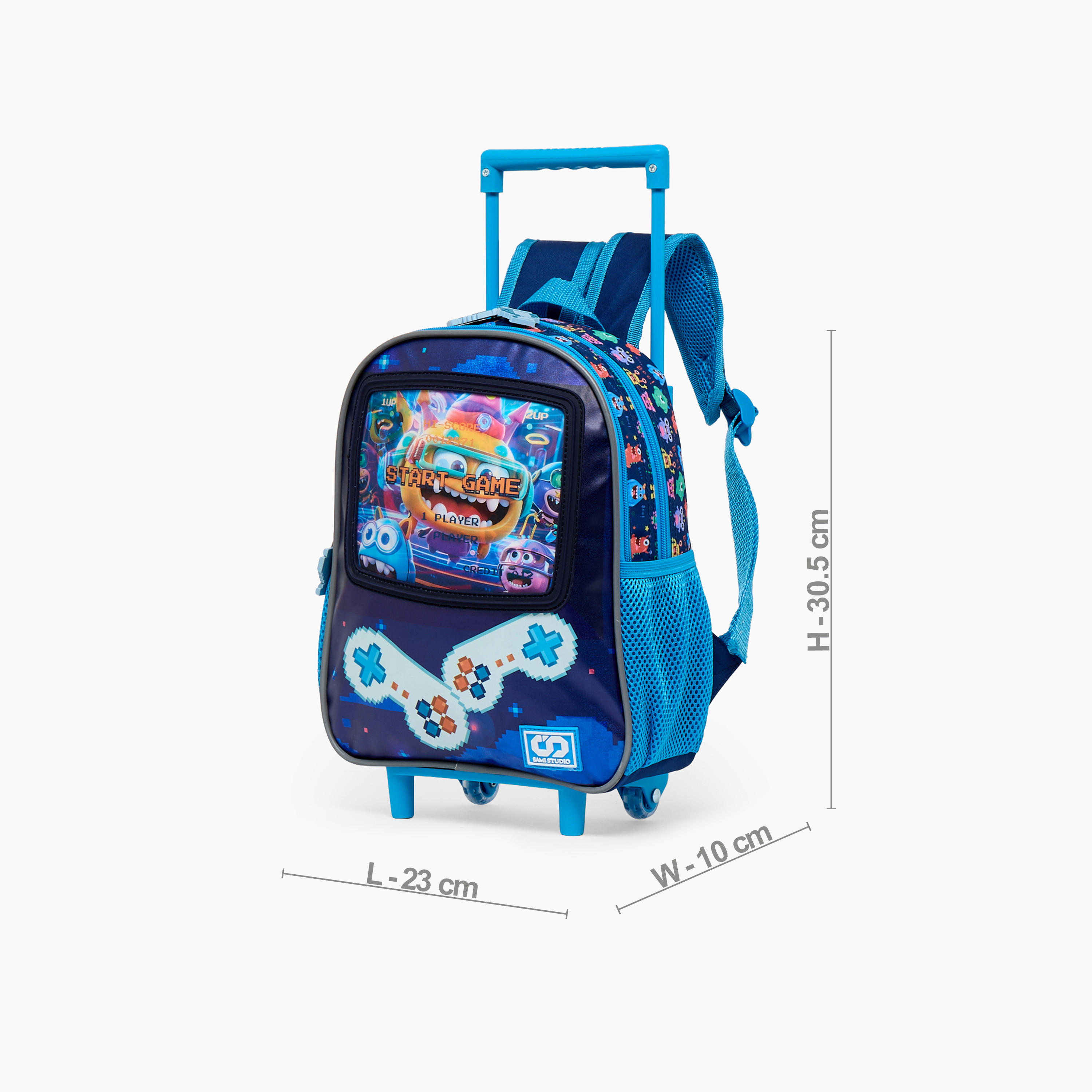 SAMI STUDIO Game Print 3-Piece School Trolley Bag Set for Boys 2-5 Years with Lunch Bag - 12 inches-school-bagsandbackpacks-trolleybags-image-9
