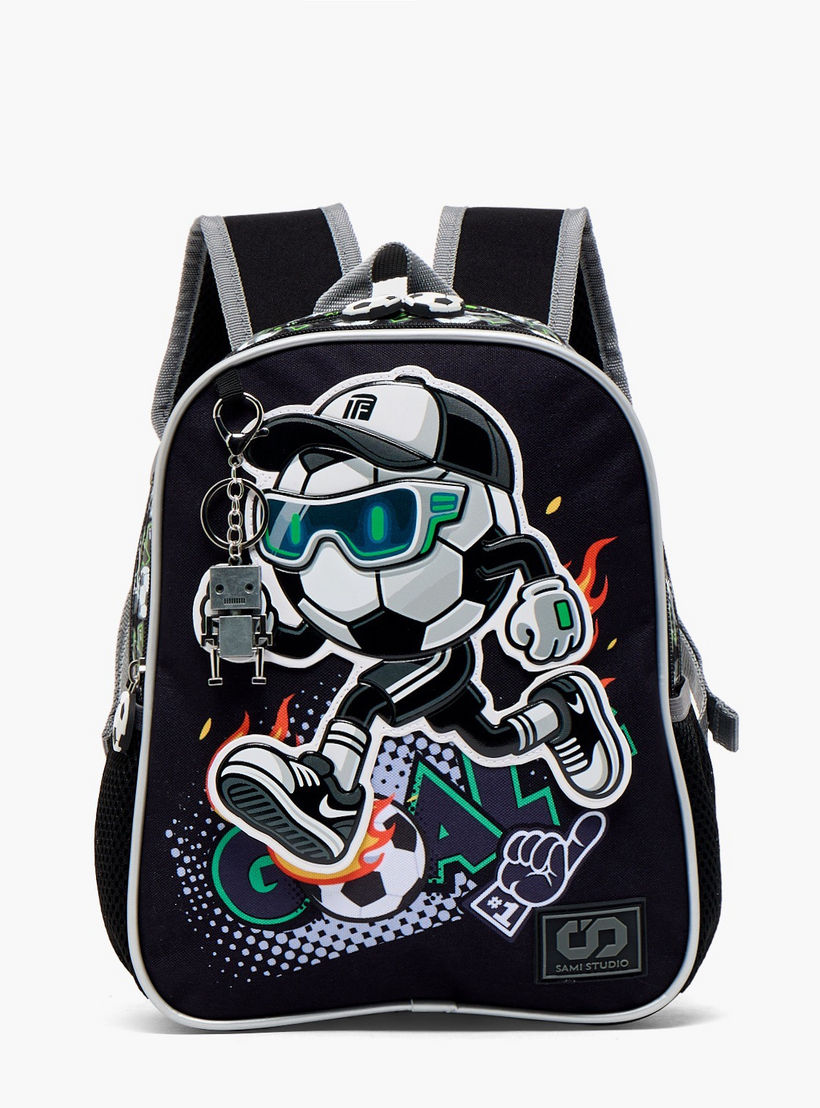 SAMI STUDIO Printed Backpack for Boys 5-8 Years with Adjustable Shoulder Straps - 12 inches-school-bagsandbackpacks-backpacks-image-1