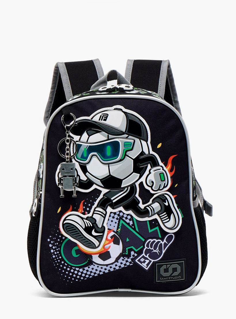 SAMI STUDIO Printed Backpack for Boys 5-8 Years with Adjustable Shoulder Straps - 12 inches-school-bagsandbackpacks-backpacks-image-1