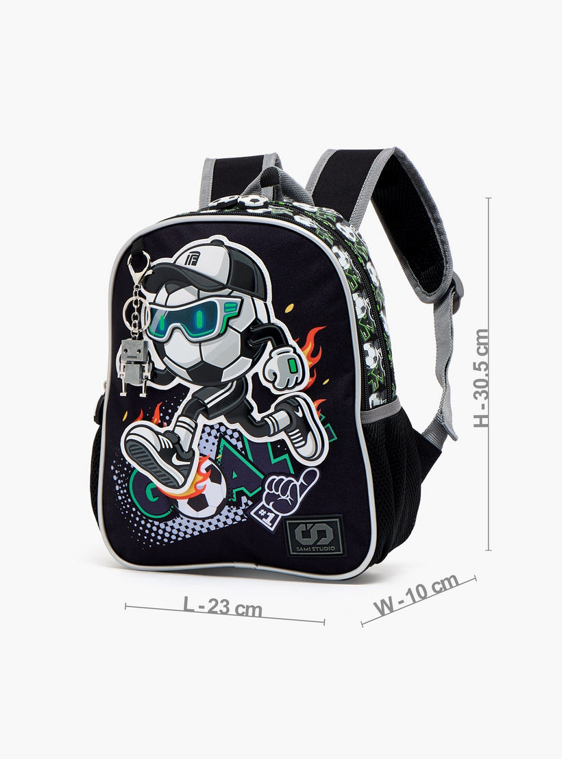 SAMI STUDIO Printed Backpack for Boys 5-8 Years with Adjustable Shoulder Straps - 12 inches-school-bagsandbackpacks-backpacks-image-7