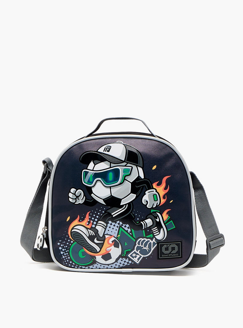 SAMI STUDIO Football Print Lunch Bag for Boys 8-13 Years with Insulation-school-lunchessentials-lunchbags-image-1