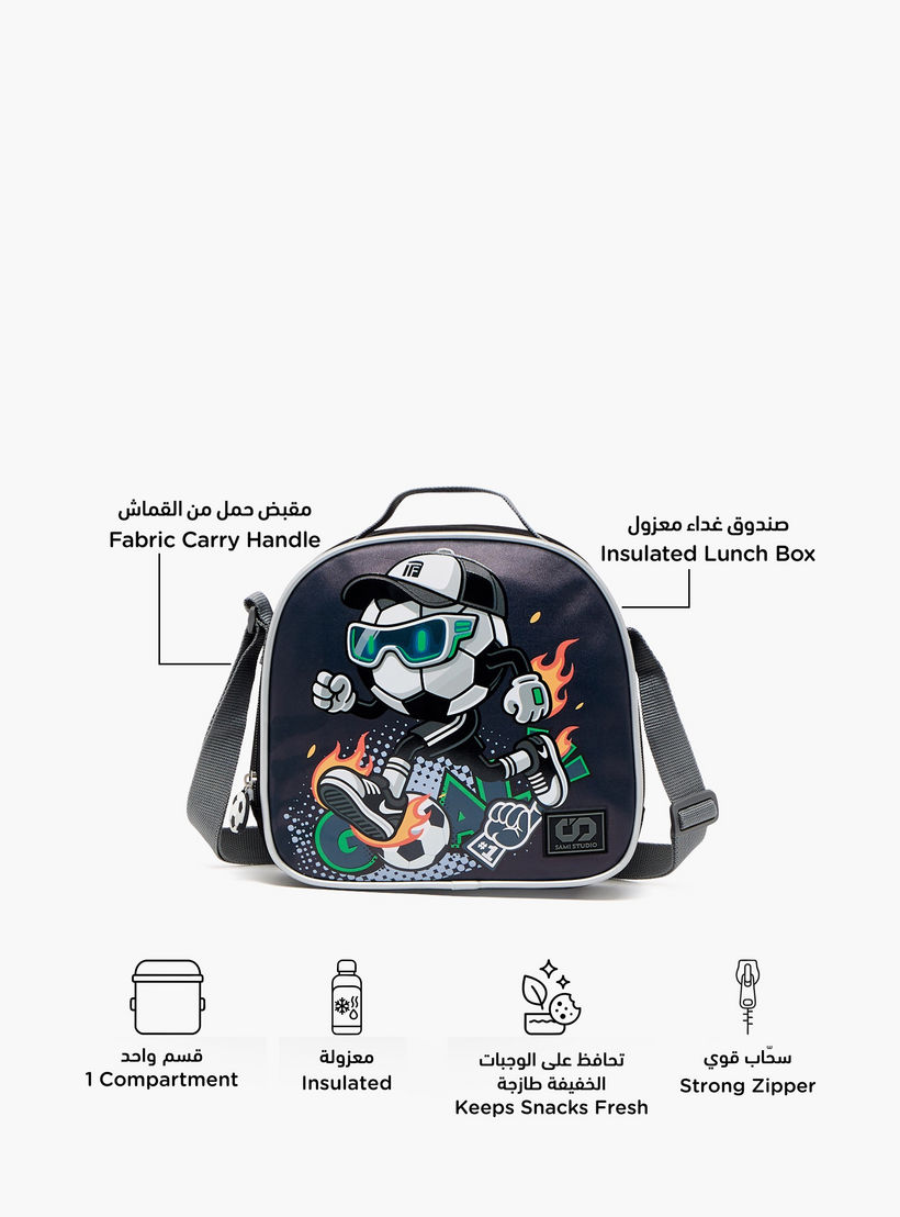 SAMI STUDIO Football Print Lunch Bag for Boys 8-13 Years with Insulation-school-lunchessentials-lunchbags-image-2
