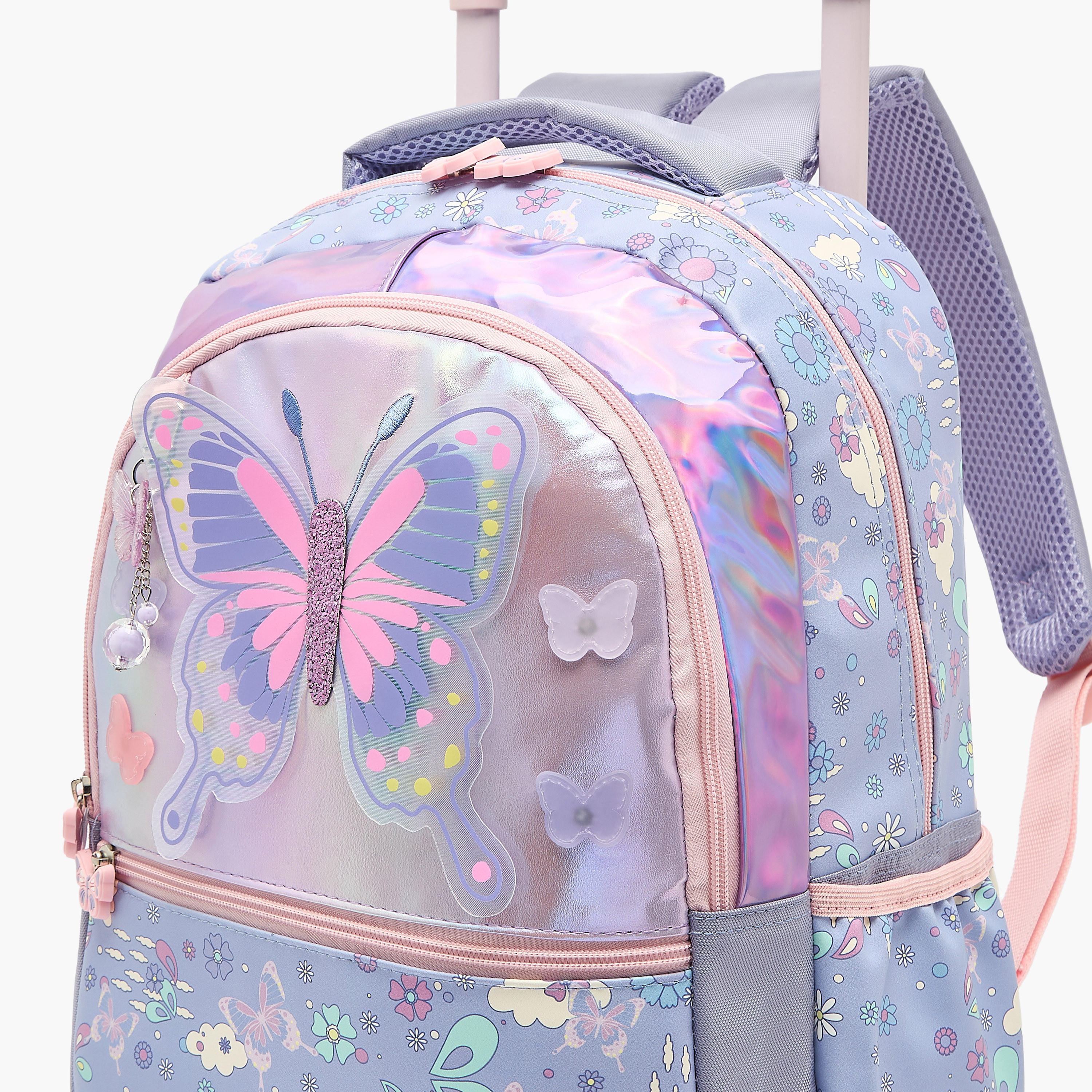 شنطة ظهر بطبعات فراشات للبنات 5-8 سنوات مع حمالات مبطنة من مارشميلو-school-bagsandbackpacks-trolleybags-image-3