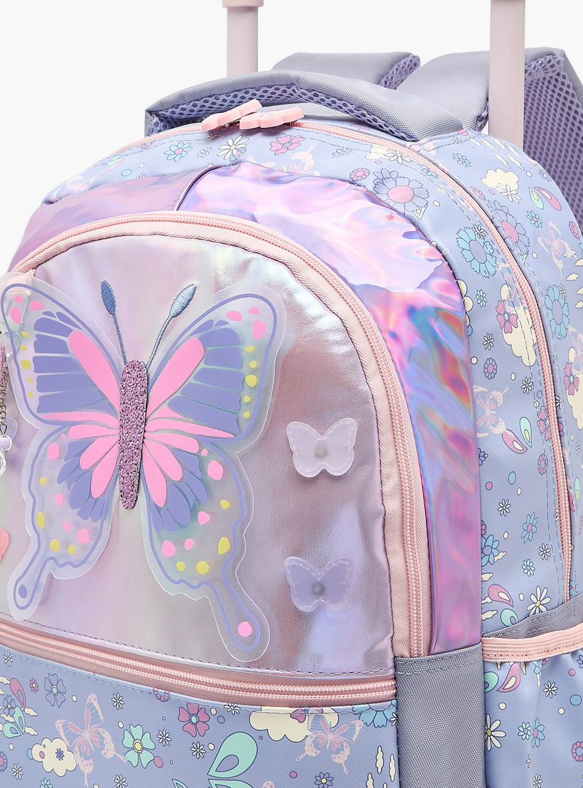 شنطة ظهر بطبعات فراشات للبنات 5-8 سنوات مع حمالات مبطنة من مارشميلو-school-bagsandbackpacks-trolleybags-image-3