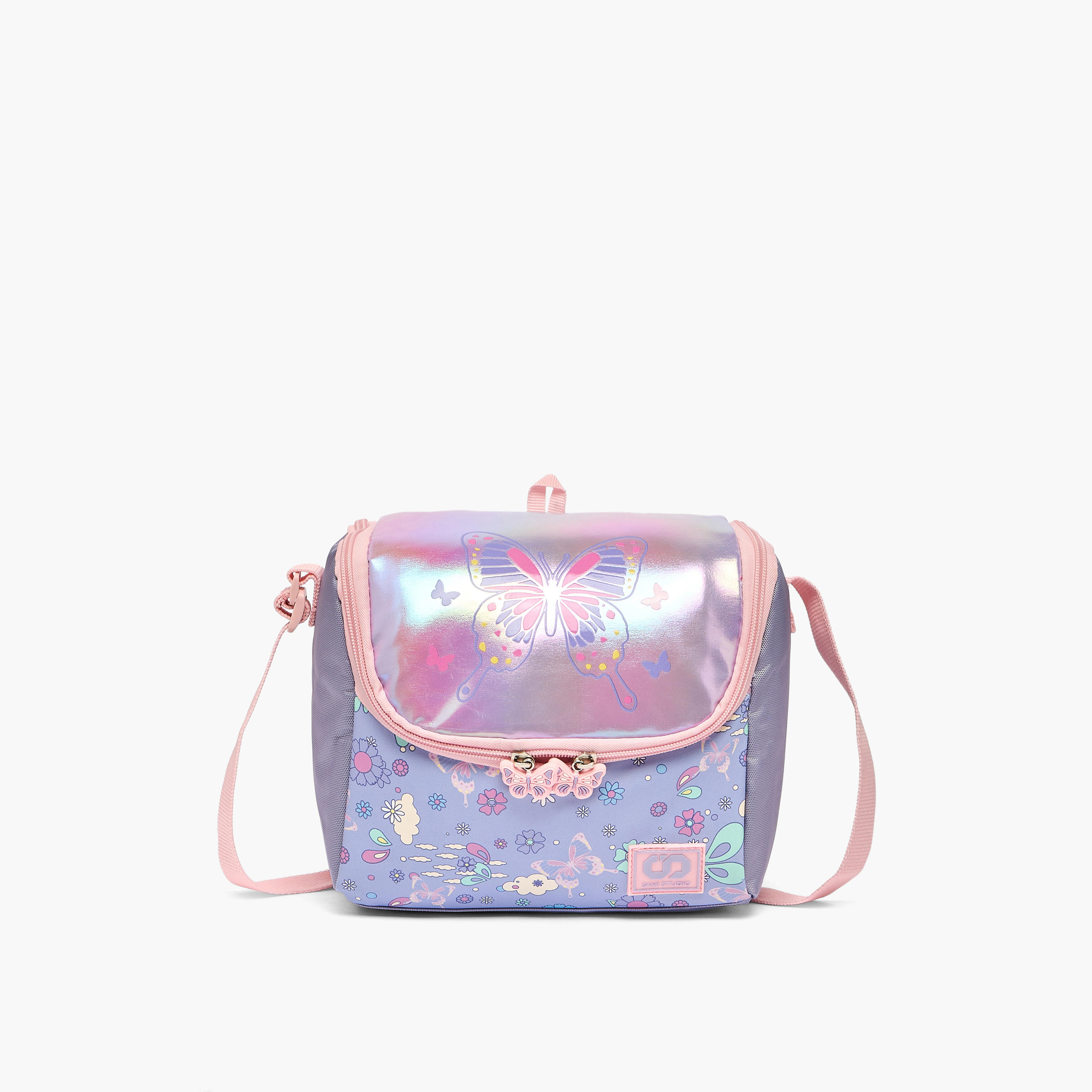SAMI STUDIO Butterfly Print Lunch Bag for Girls 5-8 Years with Adjustable Strap-school-lunchessentials-lunchbags-image-1