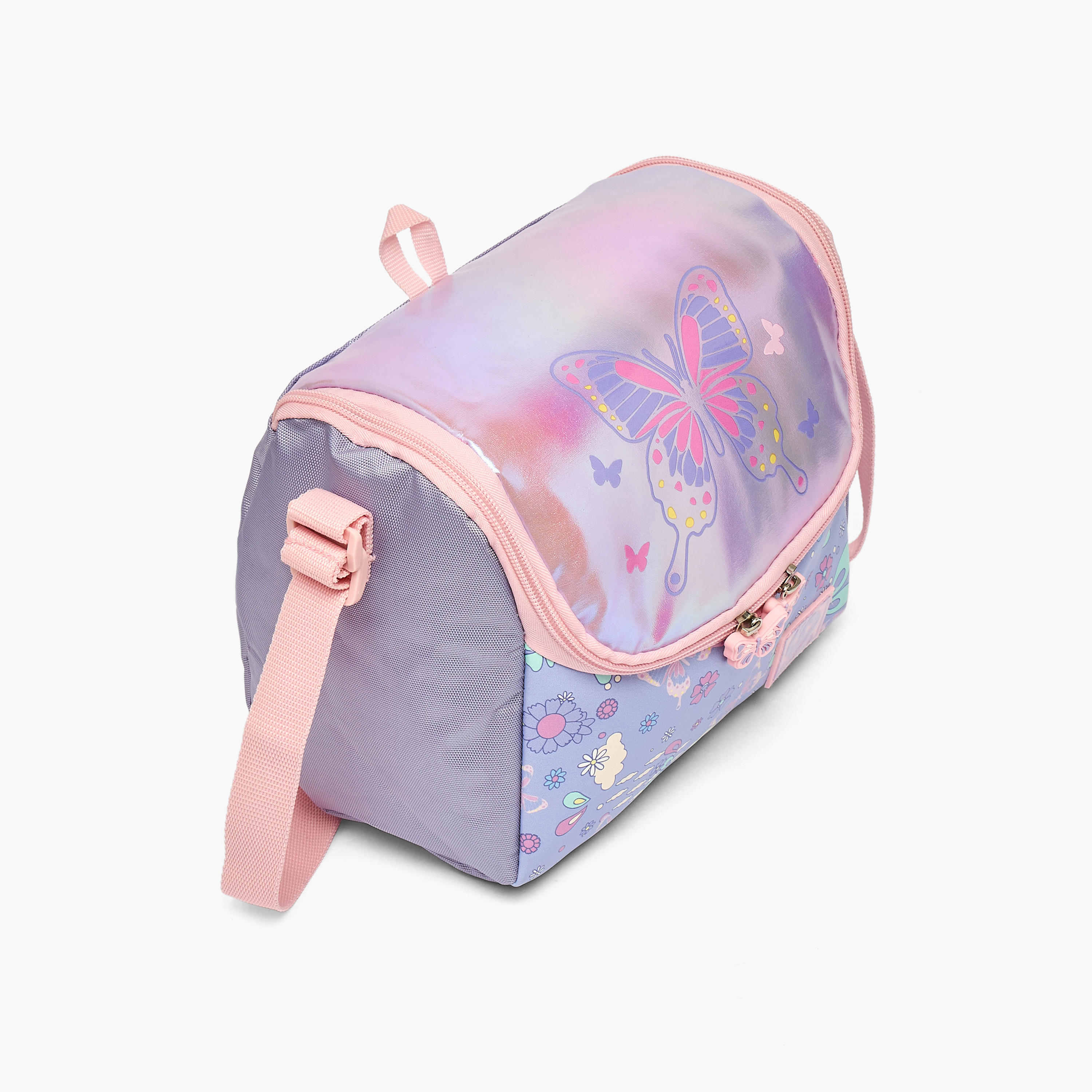 SAMI STUDIO Butterfly Print Lunch Bag for Girls 5-8 Years with Adjustable Strap-school-lunchessentials-lunchbags-image-2