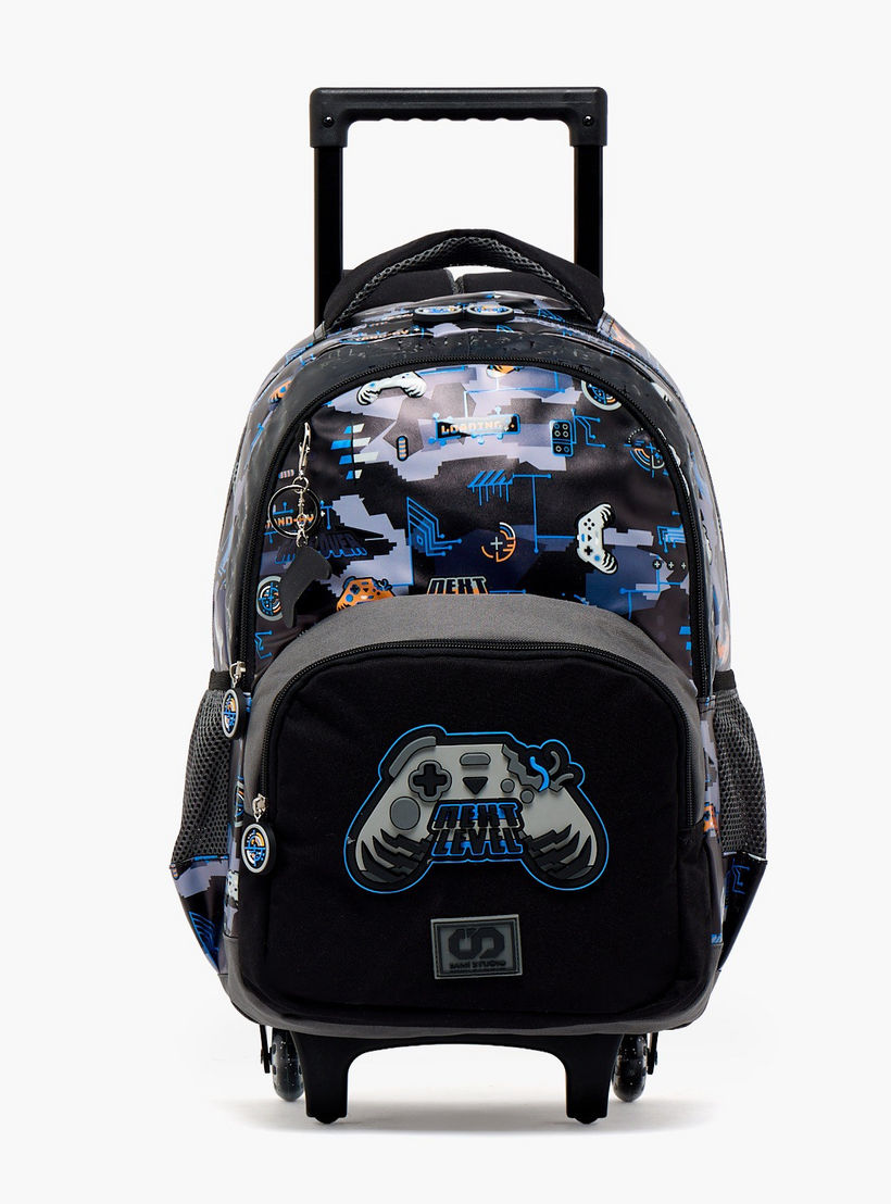 SAMI STUDIO Game Print Trolley Bag for Boys 8-12 Years with Zip Closure - 17 inches-school-bagsandbackpacks-trolleybags-image-1