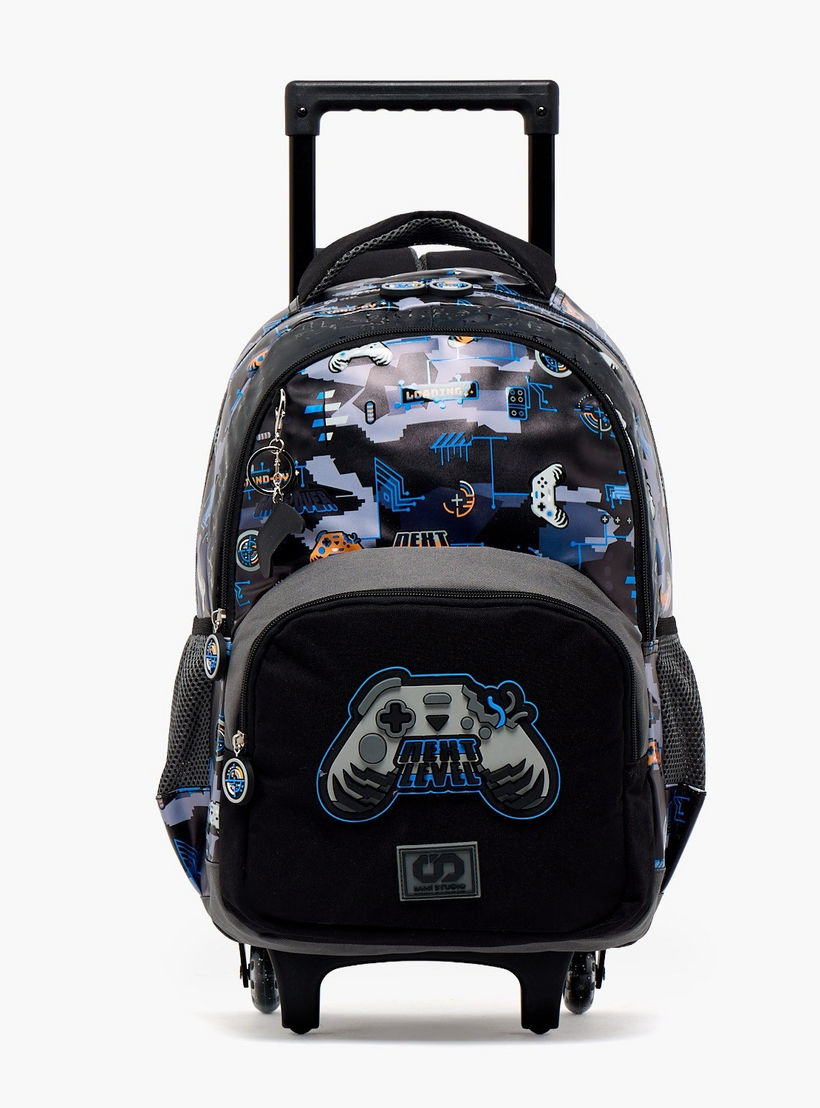 SAMI STUDIO Game Print Trolley Bag for Boys 8-12 Years with Zip Closure - 17 inches-school-bagsandbackpacks-trolleybags-image-1