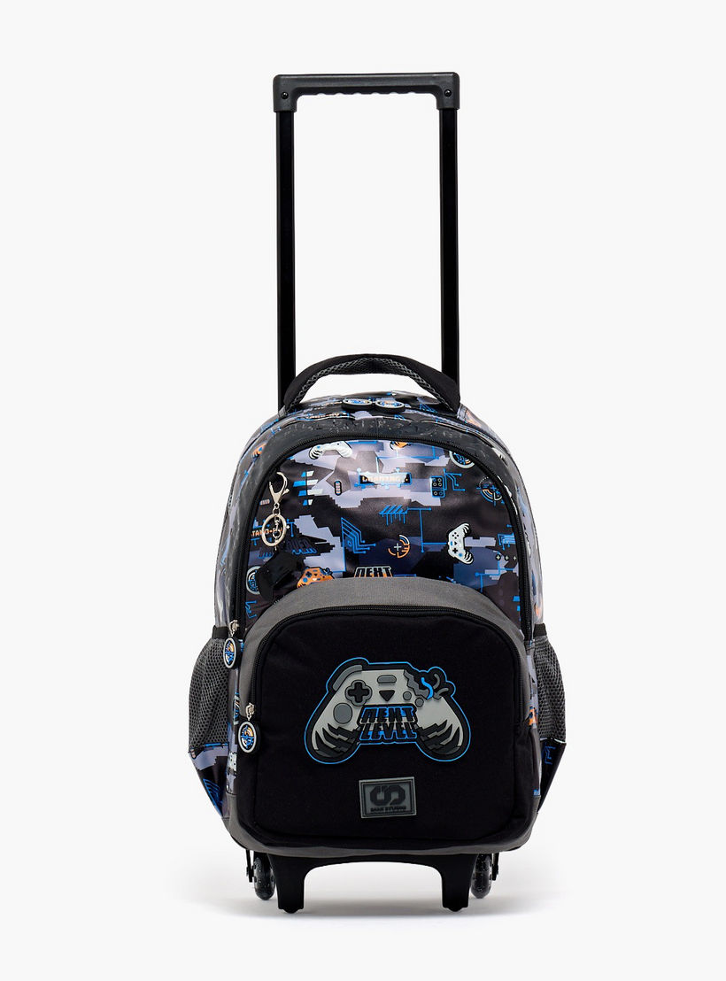 SAMI STUDIO Game Print Trolley Bag for Boys 8-12 Years with Zip Closure - 17 inches-school-bagsandbackpacks-trolleybags-image-3