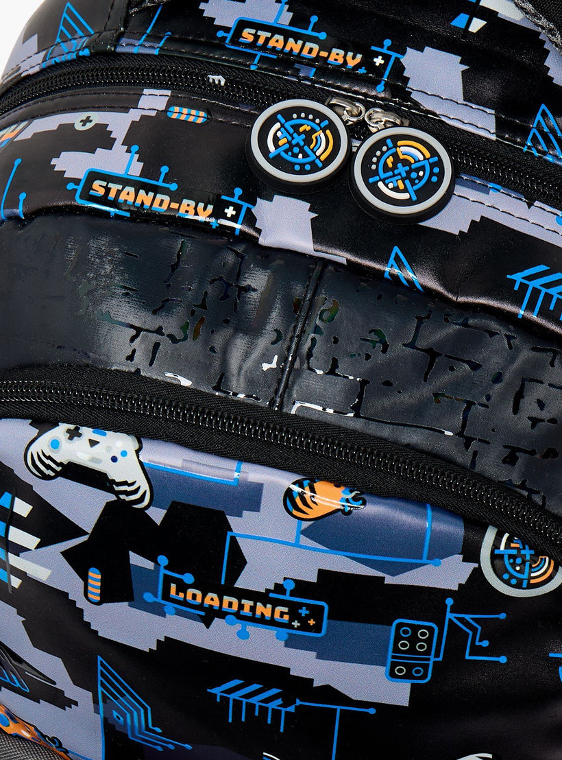 SAMI STUDIO Game Print Trolley Bag for Boys 8-12 Years with Zip Closure - 17 inches-school-bagsandbackpacks-trolleybags-image-5